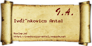 Ivánkovics Antal névjegykártya